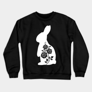 rabbit with flower pattern Crewneck Sweatshirt